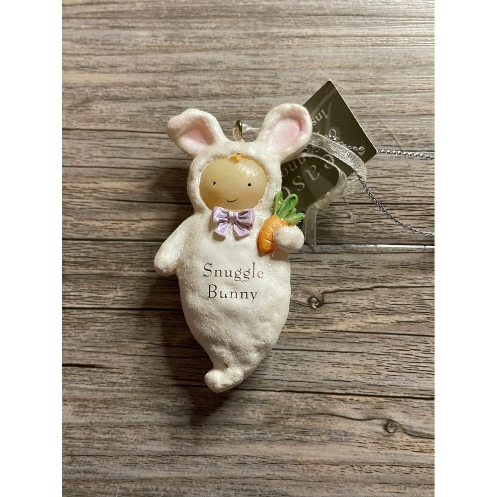 Little Snuggle Bunny Special Delivery Christmas Tree Resin Ornament